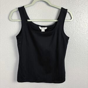 White House Black Market Sleeveless Black Tank Top Size Small Interior Bralette